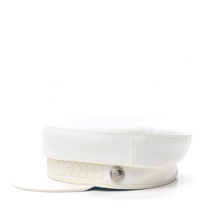 Hermes Linen Twill Cabourg Cap 58 White 4 of 7