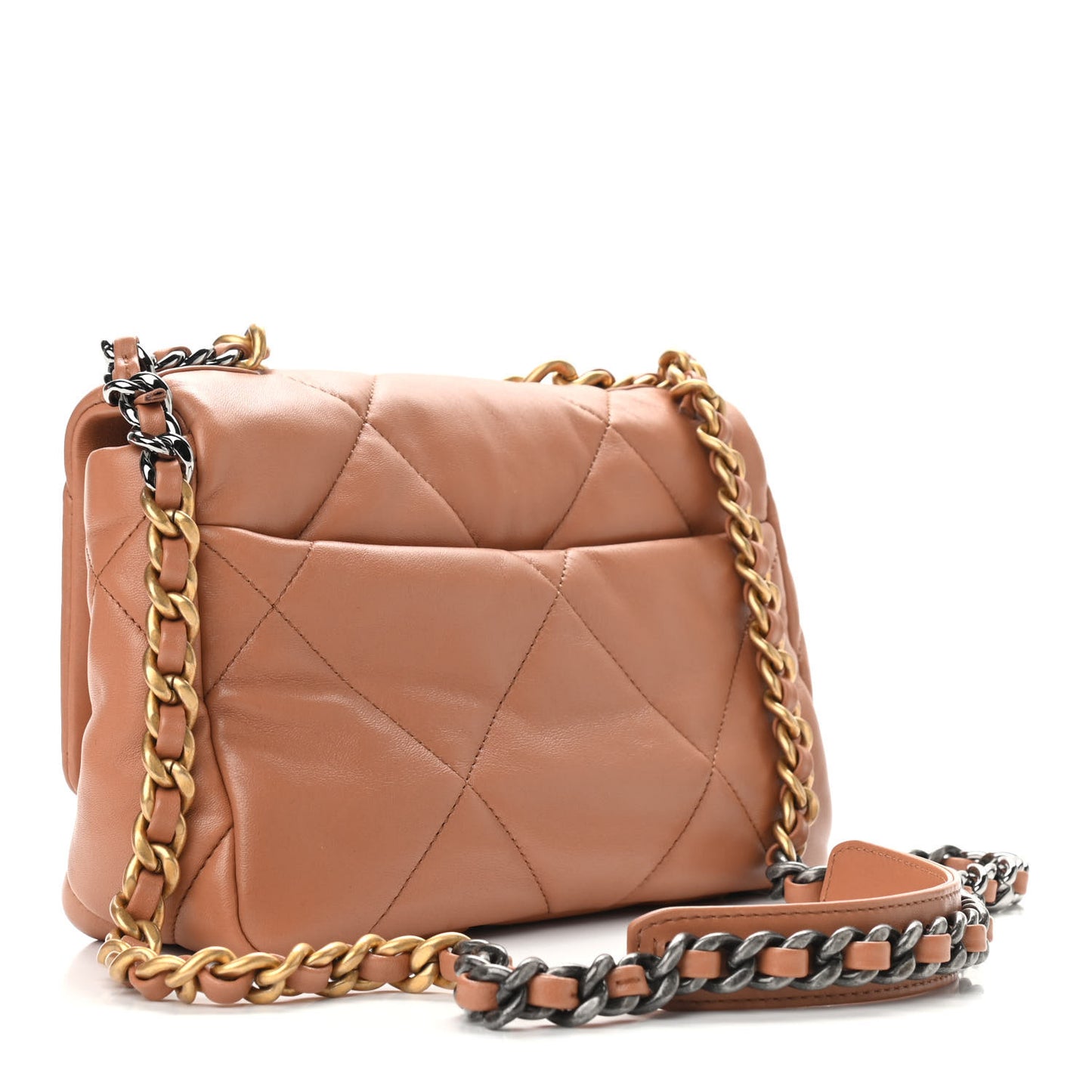 Lambskin Quilted Medium Chanel 19 Flap Brown