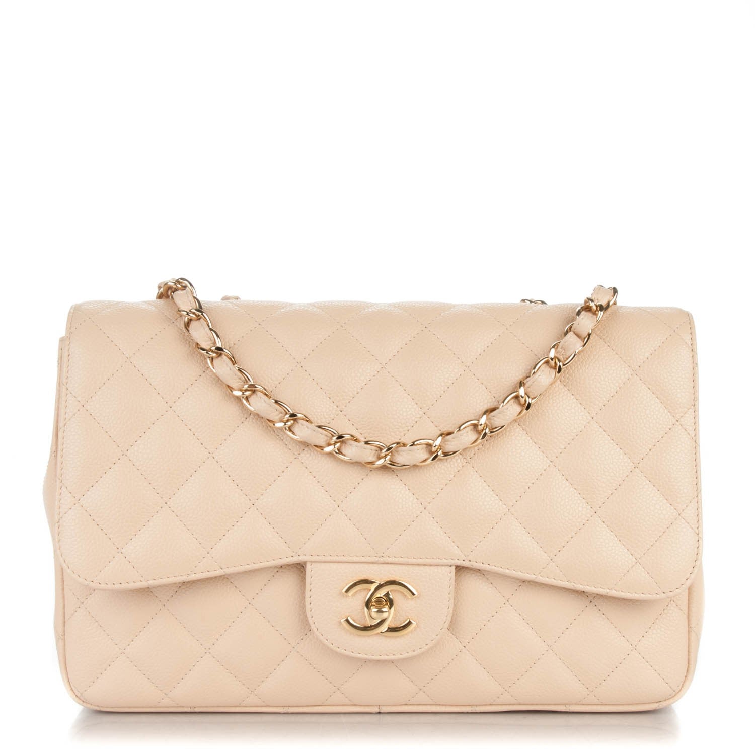 Chanel Caviar Quilted Jumbo Single Flap Beige Clair 1 of 7
