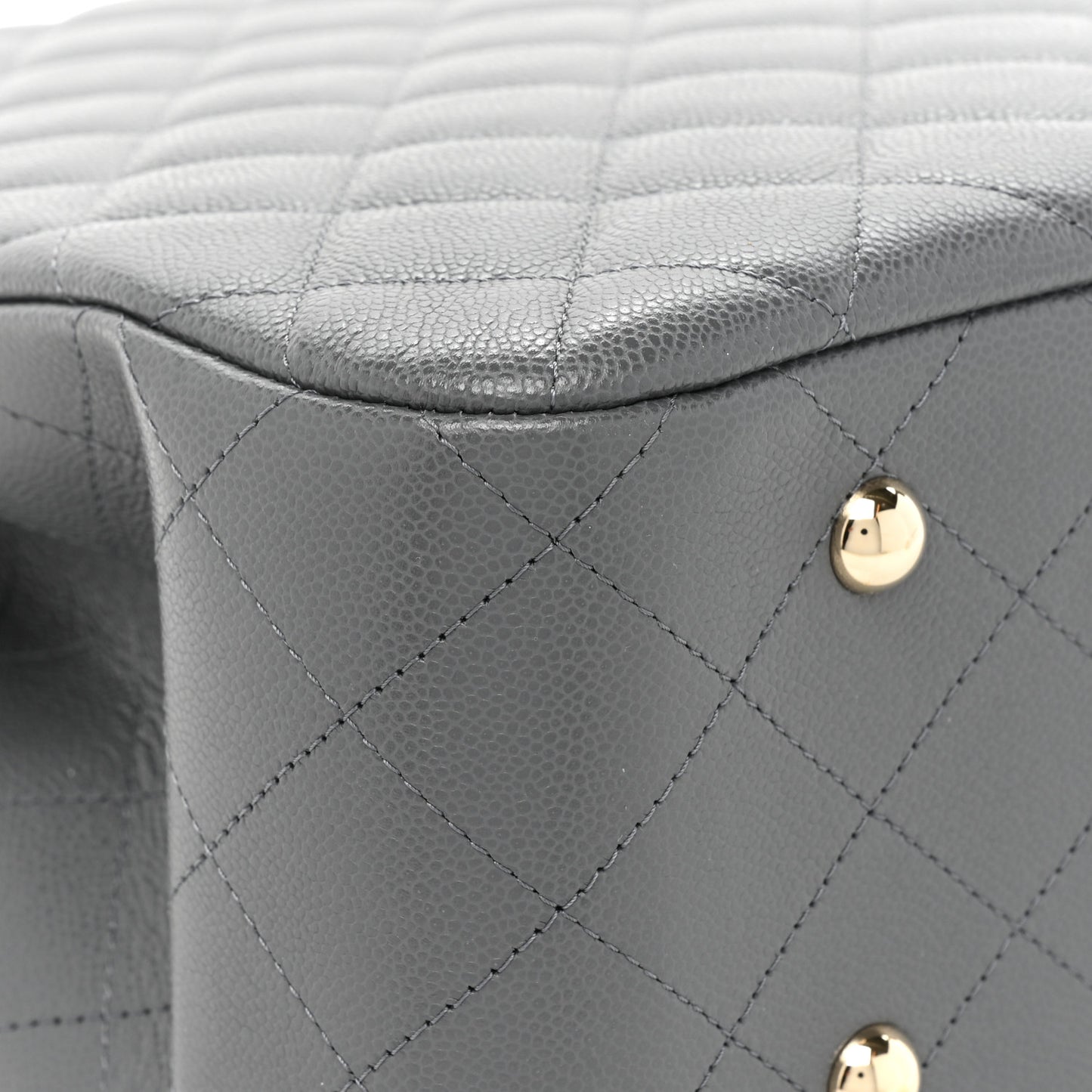 Caviar Quilted Large CC Shopping Tote Dark Grey