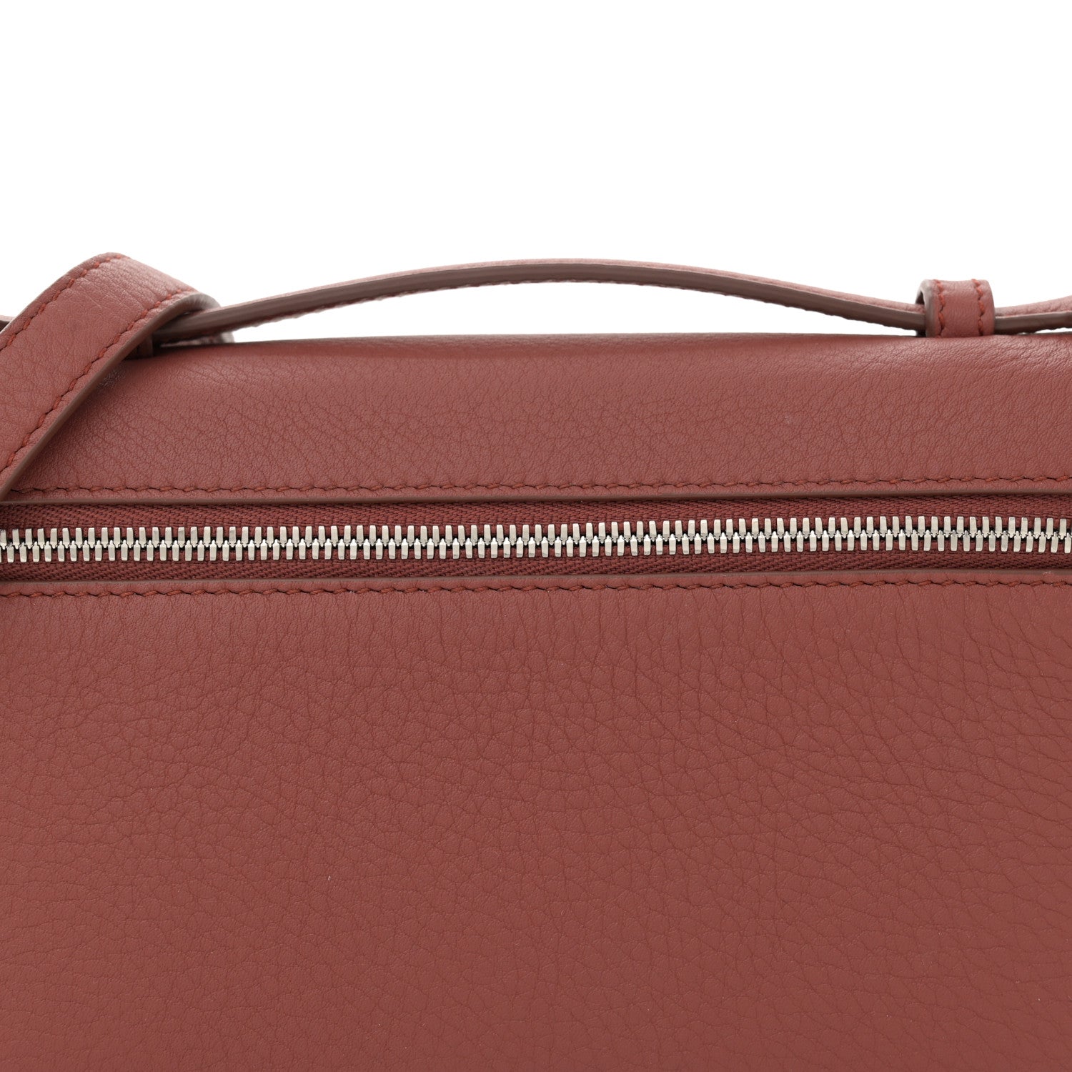 Loro Piana Grained Calfskin L19 Extra Pocket Pouch Kummel 7 of 10