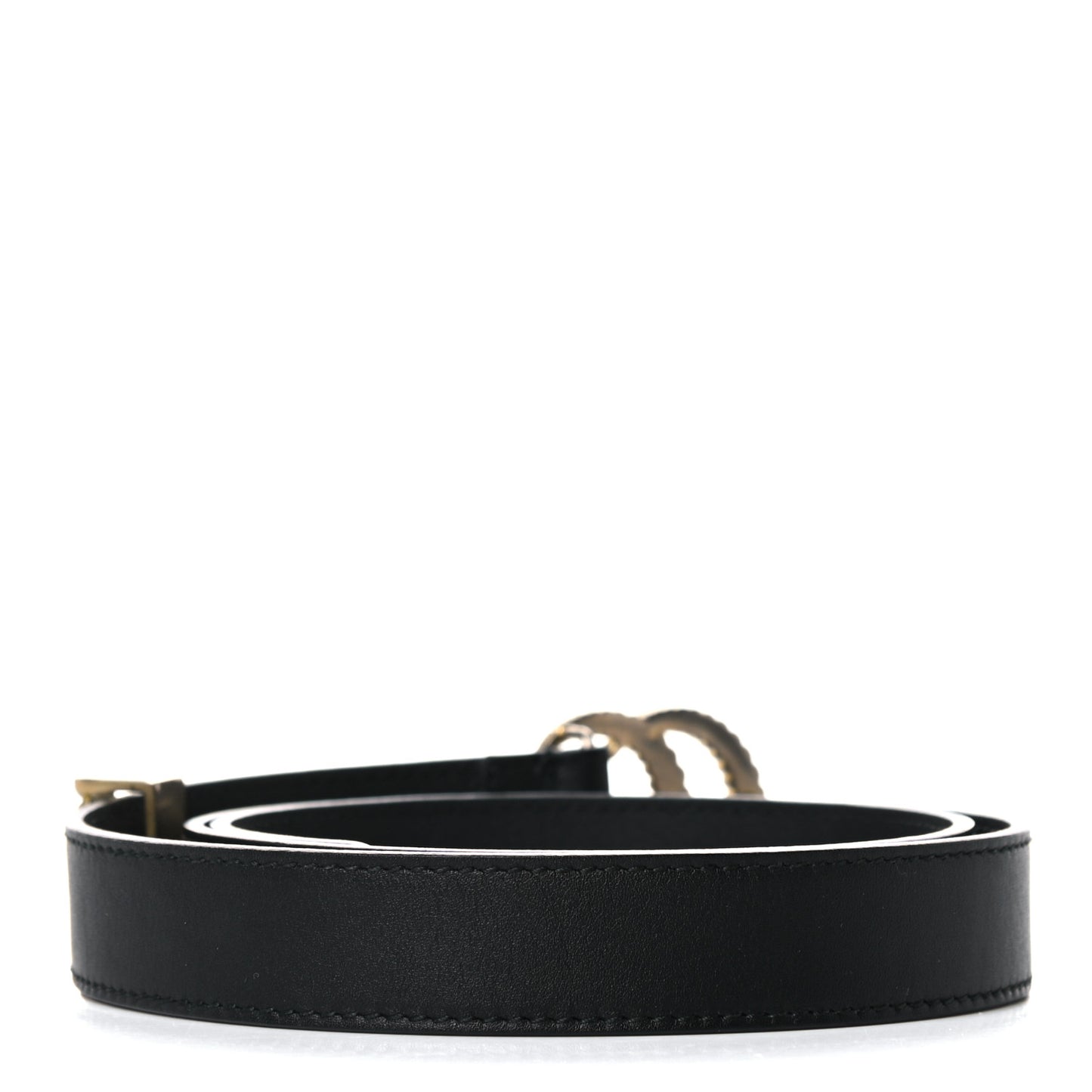 Moon Calfskin Torchon Double G 25mm Belt 85 34 Black