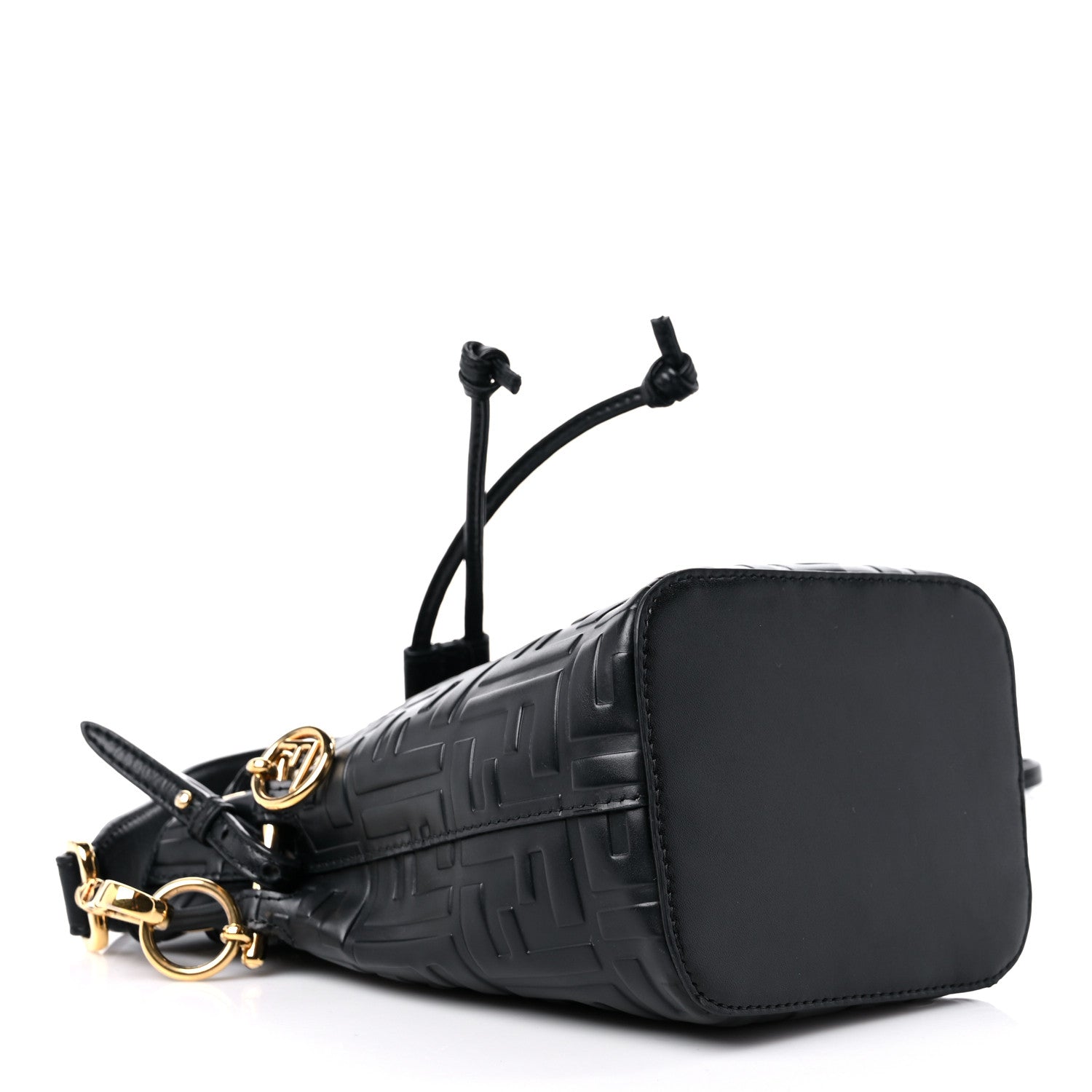 Fendi Vitello Liberty F is Fendi FF 1974 Embossed Mini Mon Tresor Bucket Bag Black 4 of 12