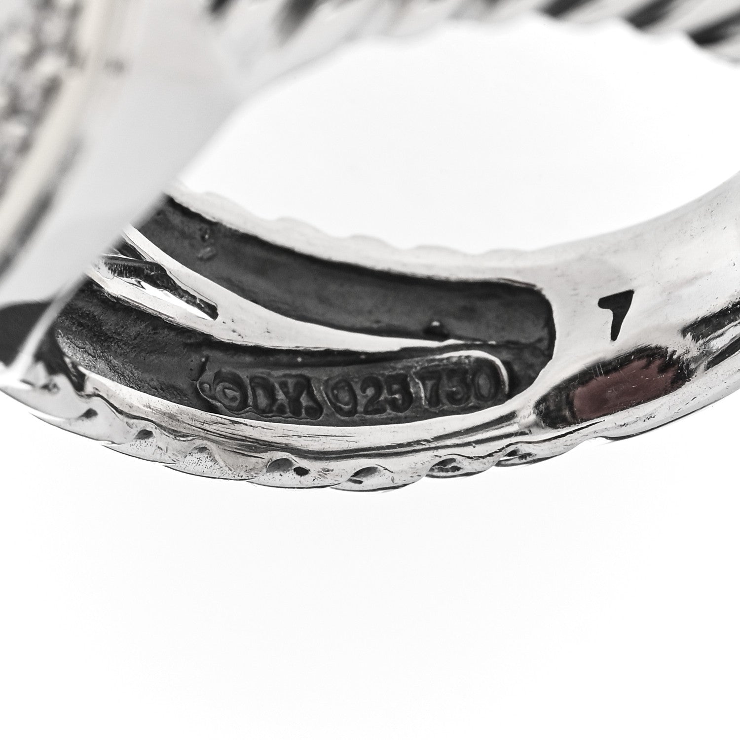 David Yurman Sterling Silver 18K Yellow Gold Diamond Garnet 11mm Albion Ring 54 6.75 5 of 5