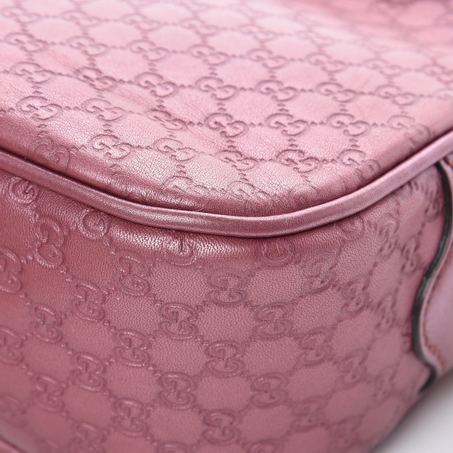 Metallic Soft Microguccissima Sunshine Disco Crossbody Bag Vintage Rose