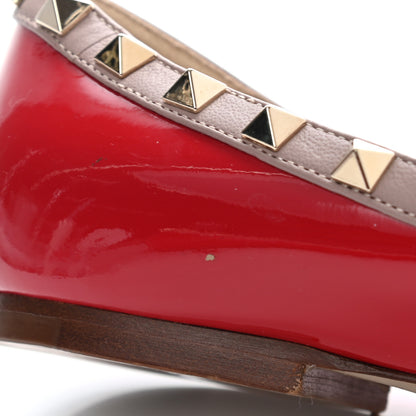 Valentino Garavani Patent Nappa Rockstud Ballerina Flats 38 Rosso Valentino Poudre 7 of 7