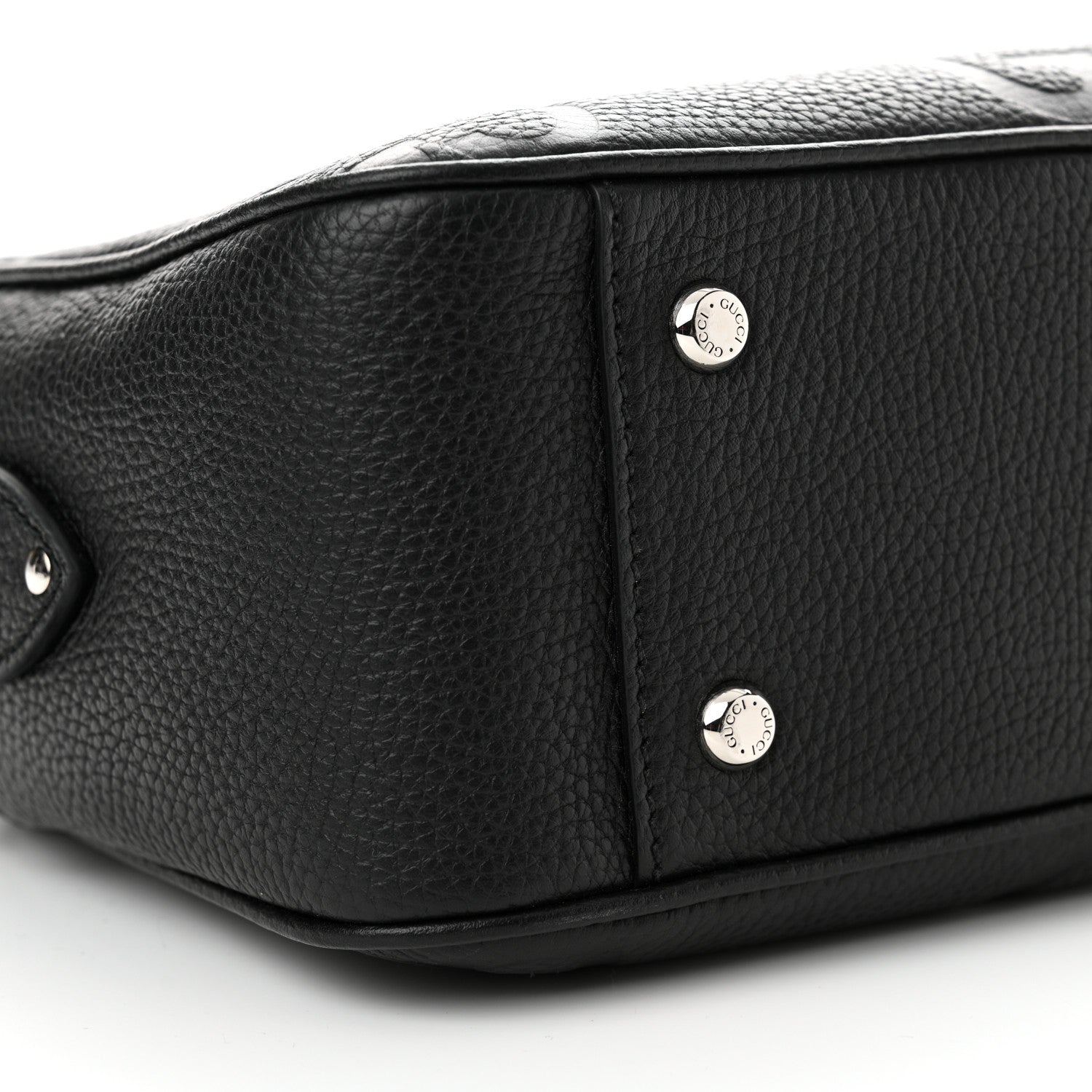 Gucci Piuma Calfskin Jumbo GG Embossed Medium Messenger Bag Black 8 of 10
