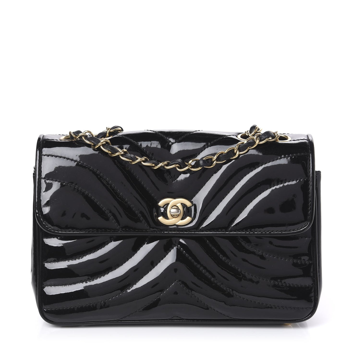 Patent Small Single Flap Black