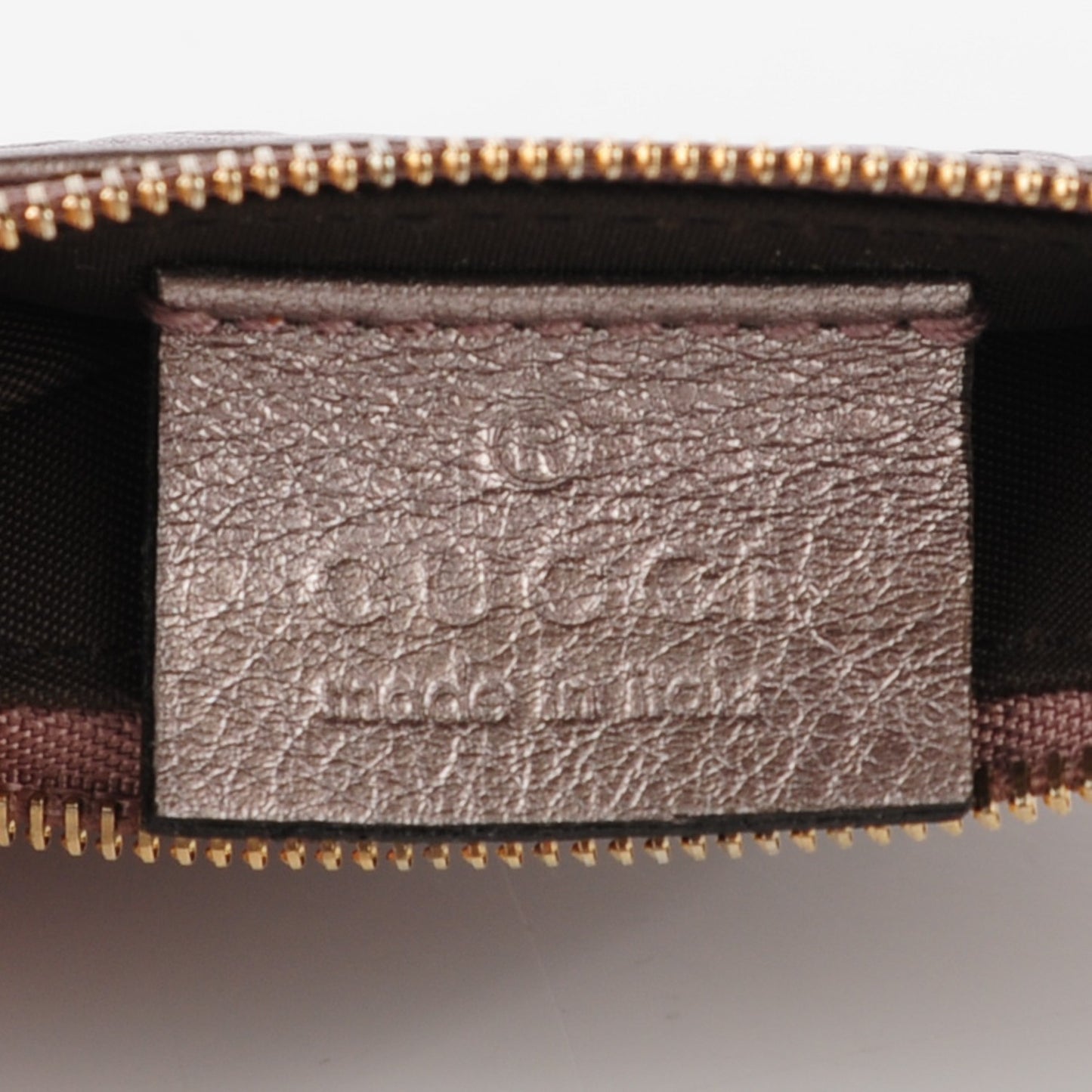 Metallic Guccissima Key Case Mauve