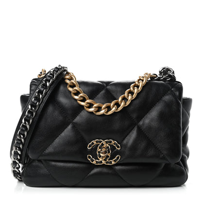 Chanel Goatskin Quilted Medium Chanel 19 Flap Black 1 of 10