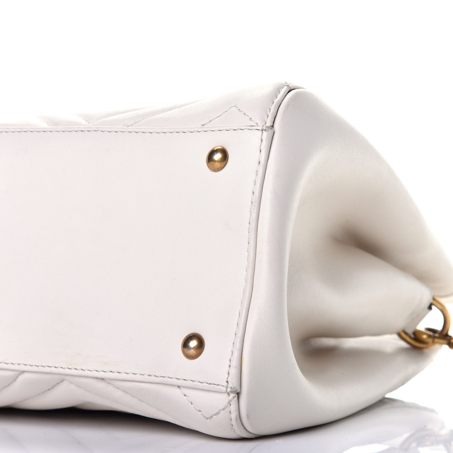 Gucci Calfskin Matelasse Small GG Marmont Tote White 10 of 10