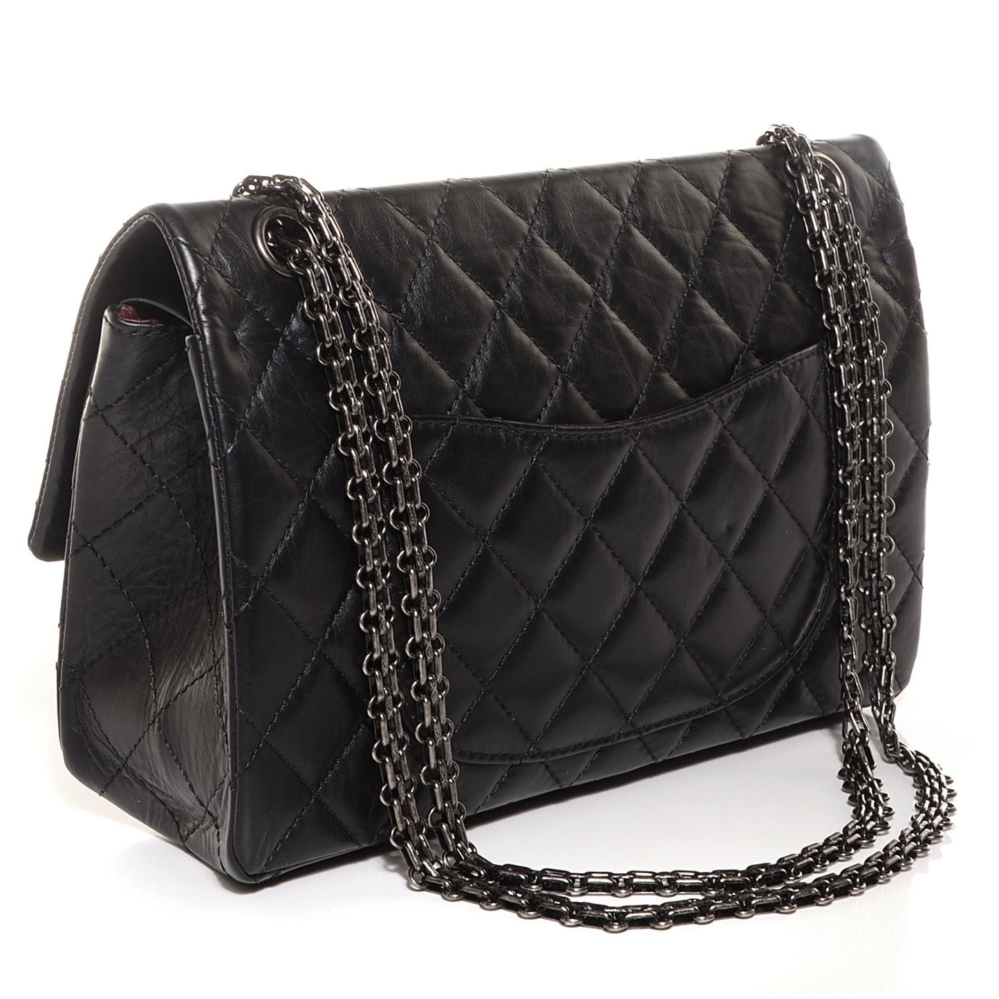 Aged Calfskin Quilted 2.55 Reissue 226 Flap Black