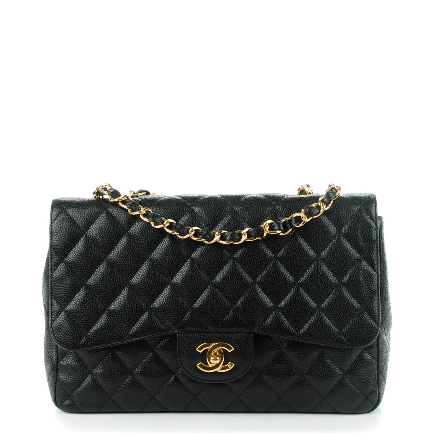 Chanel Caviar Quilted Jumbo Single Flap Black 1 of 8