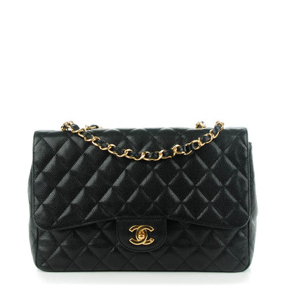 Chanel Caviar Quilted Jumbo Single Flap Black 1 of 8