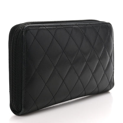 Chanel Calfskin Quilted Cambon Large Gusset Zip Around Wallet Black 3 of 10
