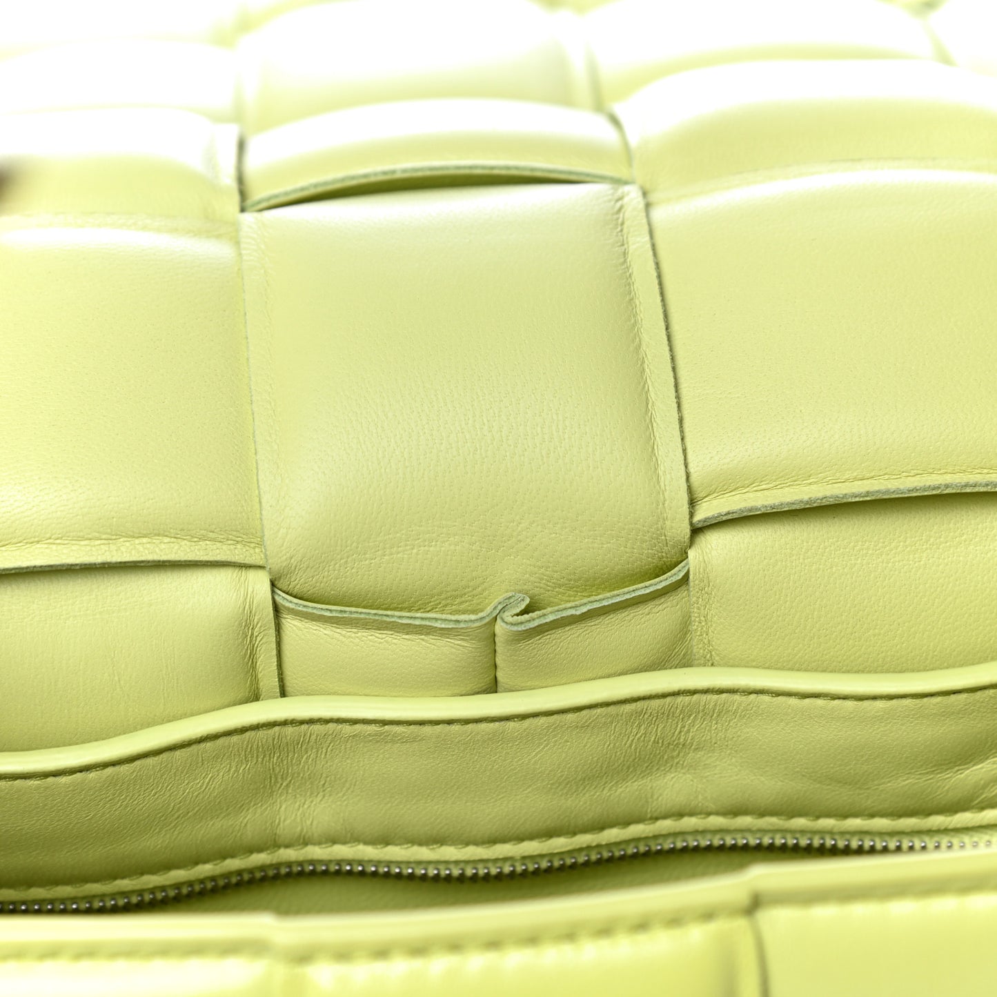 Nappa Maxi Intreccio Padded Cassette Crossbody Bag Seagrass