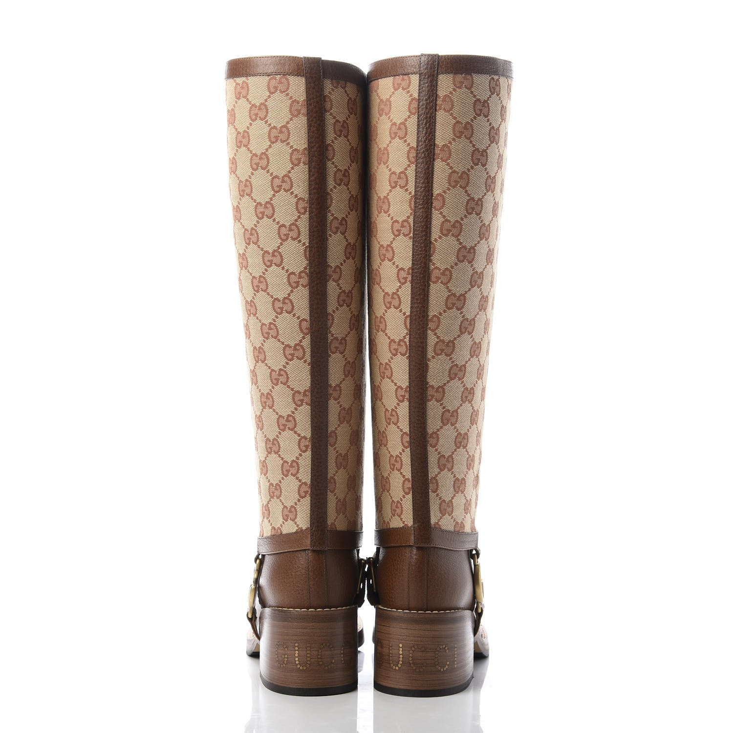 Gucci GG Monogram Calfskin Lola Tall Boots 35.5 Beige Ruggine 6 of 10