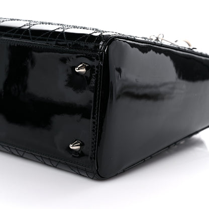 Christian Dior Patent Cannage Stitched Medium Lady Dior Black 9 of 11