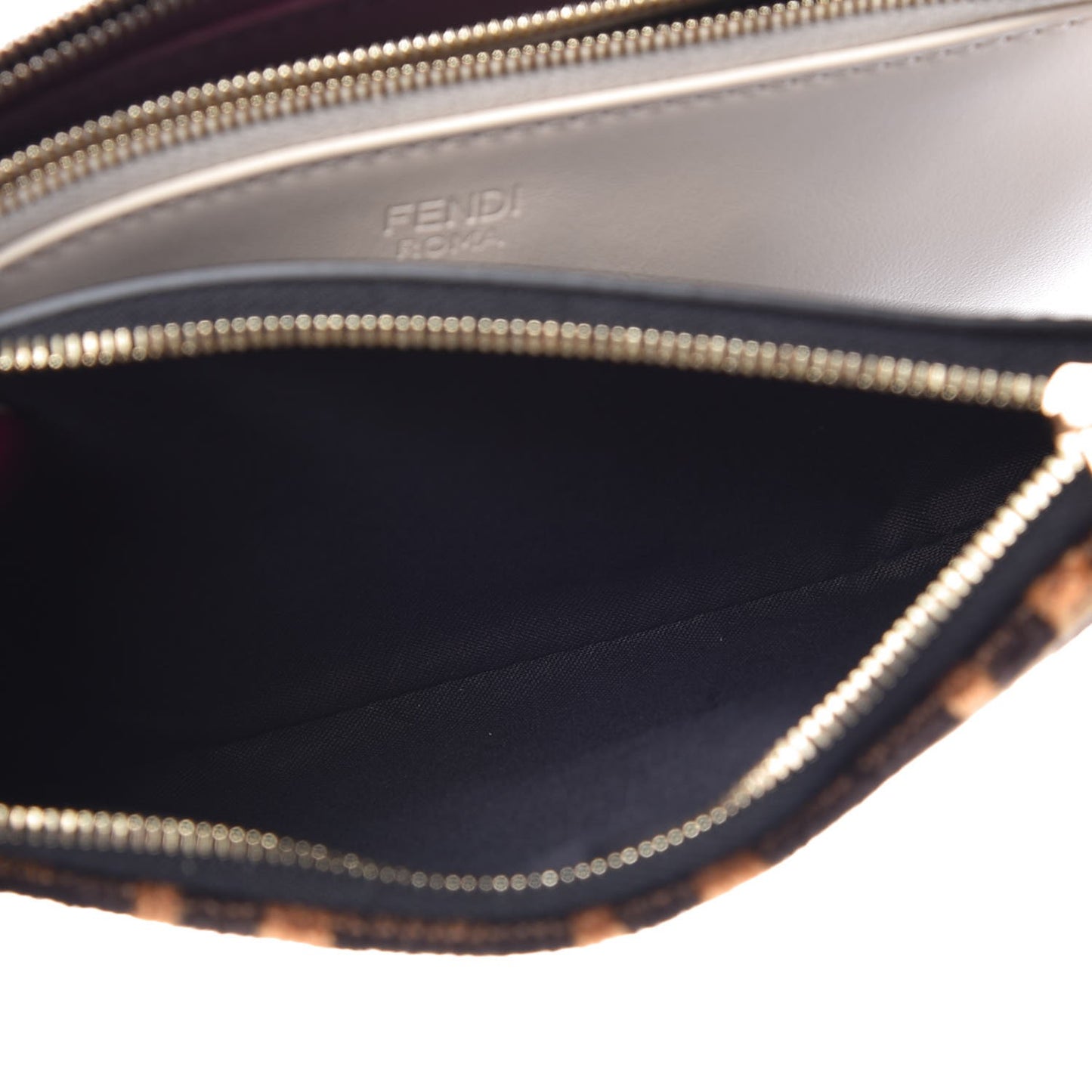 Calfskin Velvet F is FF Triplette Pouch Set Multicolor