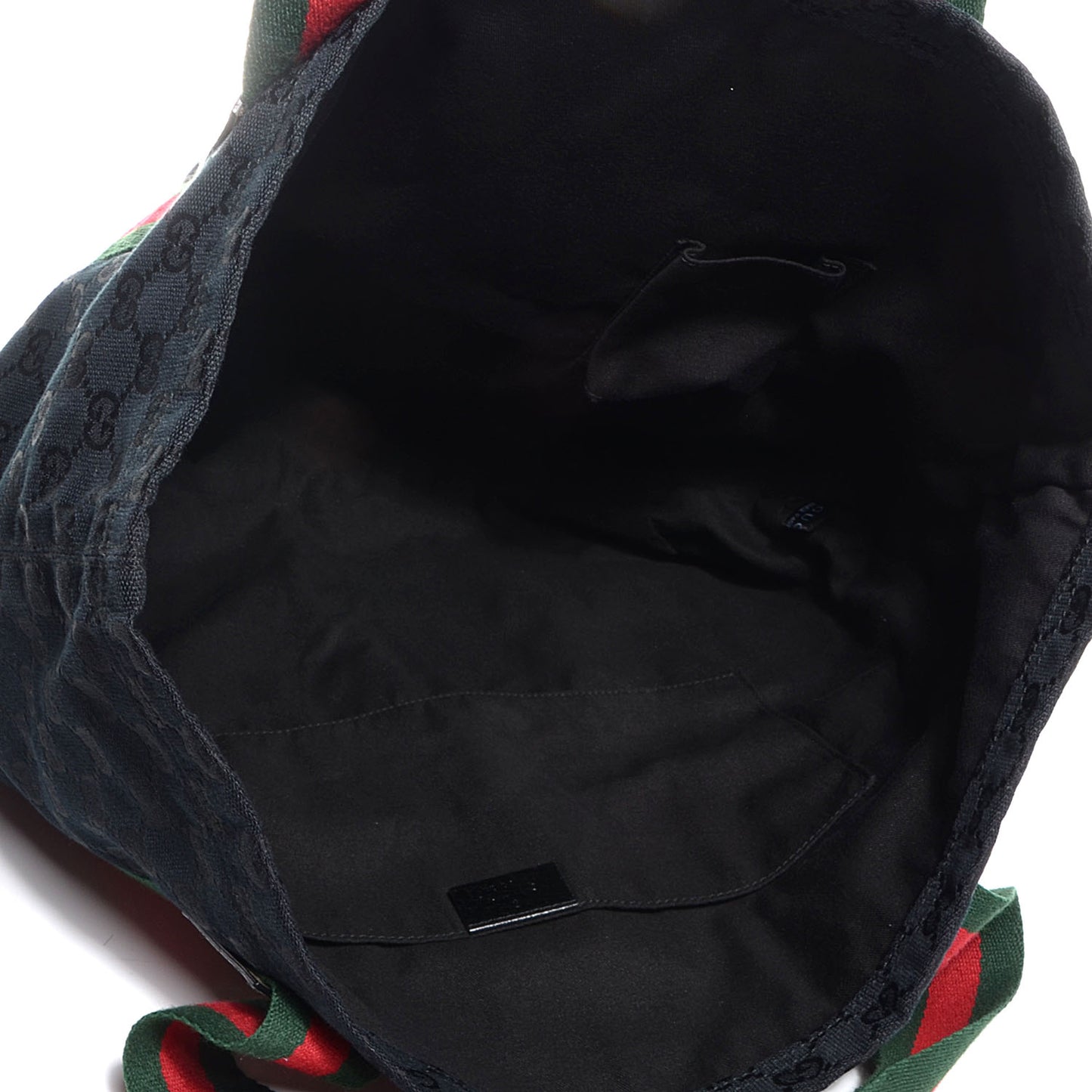 GG Monogram Medium Web Handle Vertical Tote Black
