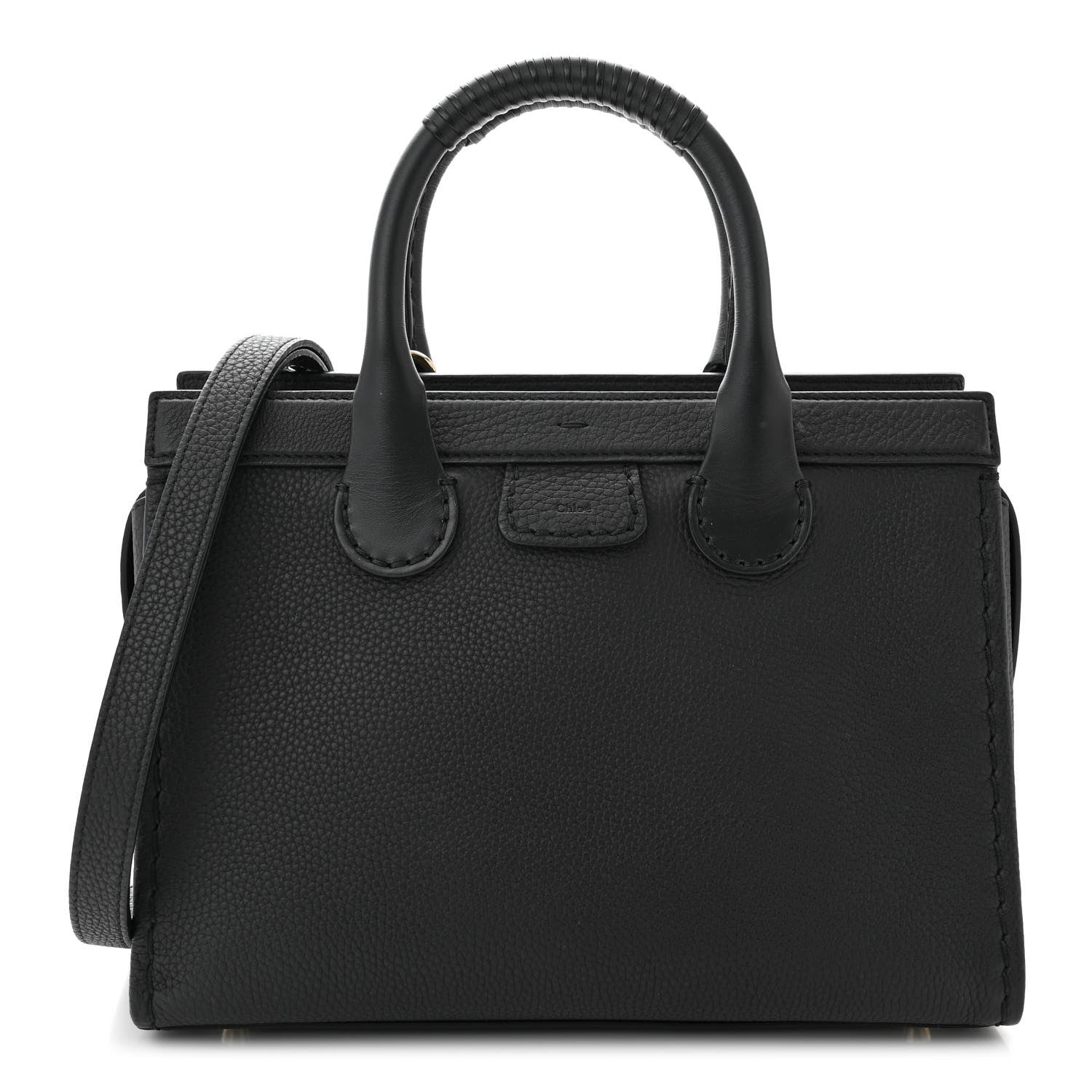 Chloe Grained Calfskin Small Edith Top Handle Bag Black 1 of 9