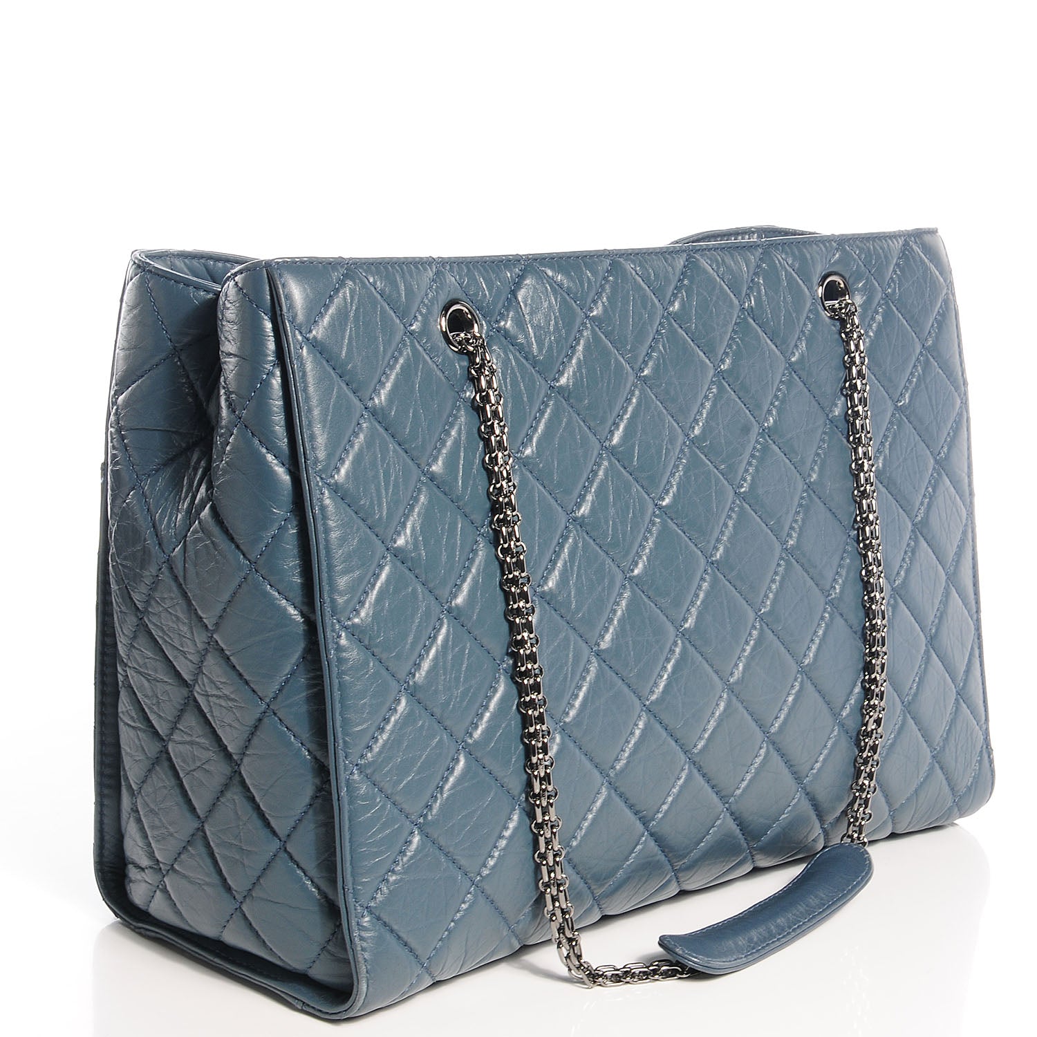 Chanel Aged Calfskin Reissue 2.55 Tote Blue 3 of 9