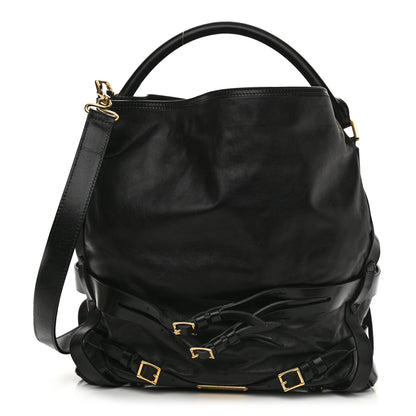 Burberry Soft Lambskin Bridle Calfskin Medium Gosford Hobo Black 1 of 19