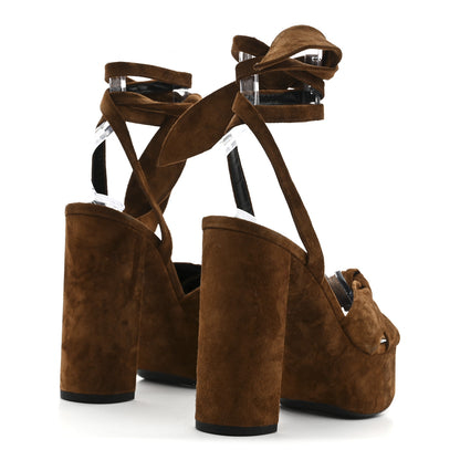Saint Laurent Suede Bianca 85 Platform Sandals 38 Land 5 of 10