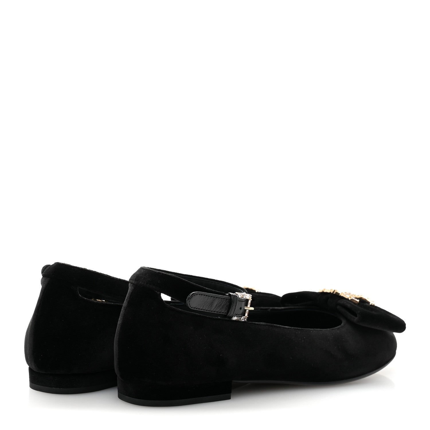 Chanel Velvet Strass CC Bow Mary Jane Flats 36 Black 5 of 10