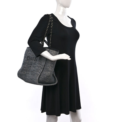 Chanel Canvas Medium Deauville Tote Charcoal 2 of 10