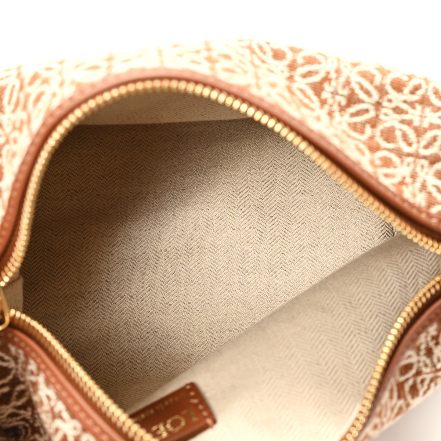 Jacquard Anagram Calfskin Small Cubi Bag Tan Pecan