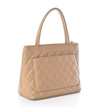 Chanel Caviar Quilted Medallion Tote Beige 3 of 11