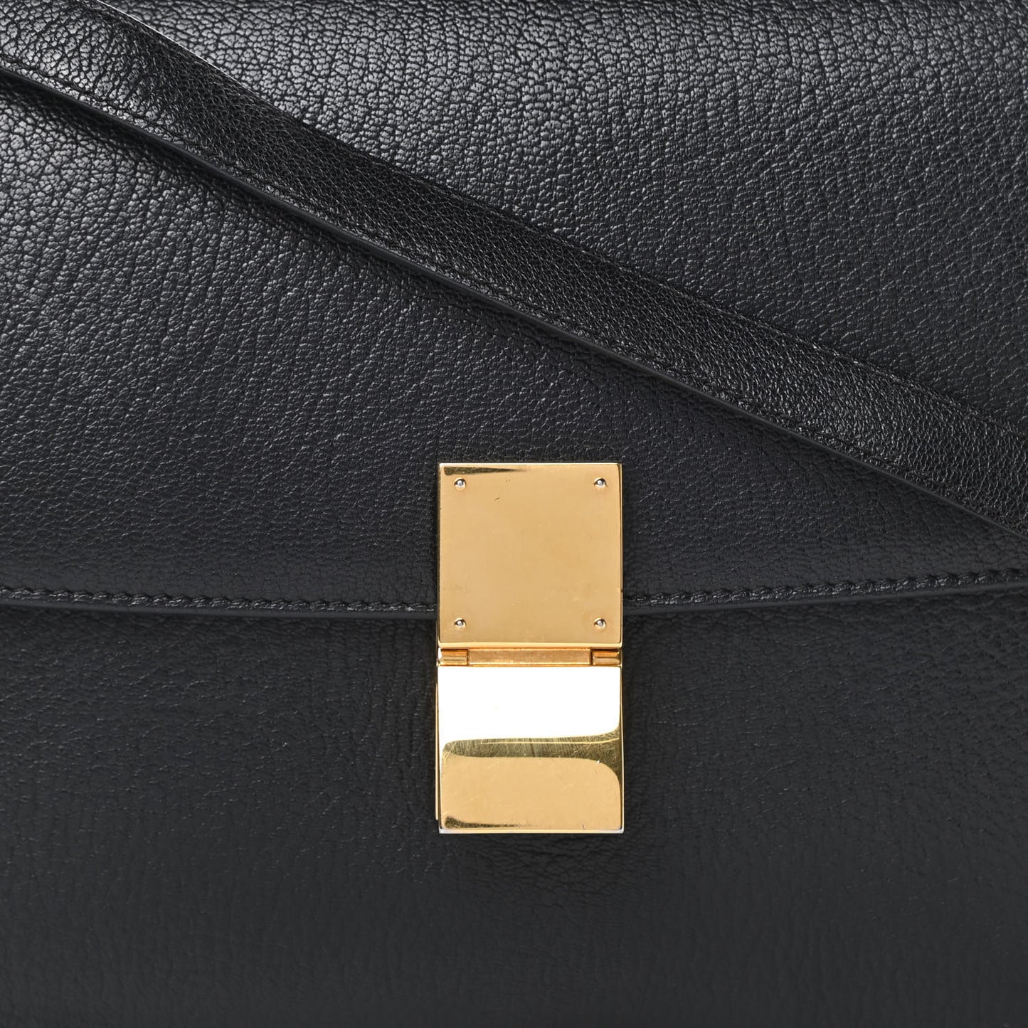 Goatskin Medium Classic Box Flap Bag Black