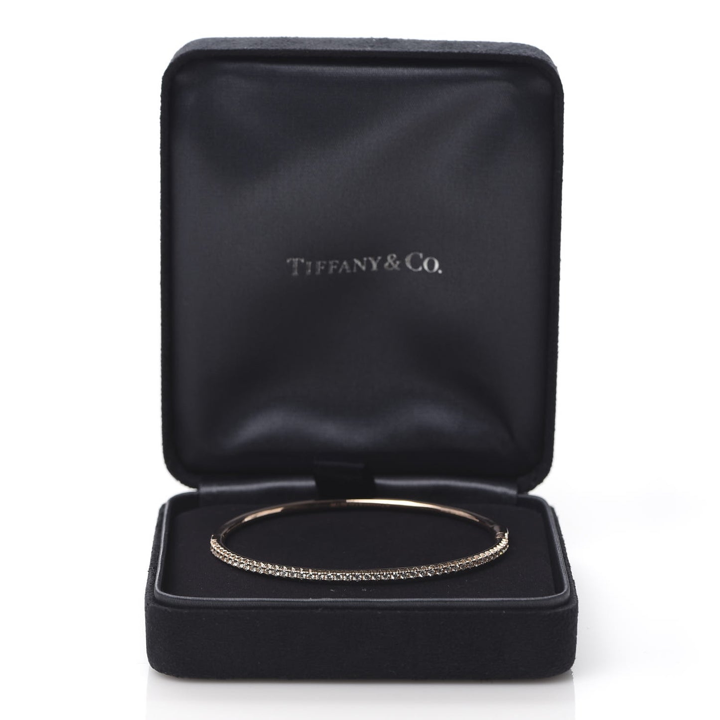 18K Rose Gold Diamond Metro Hinged Bangle Bracelet