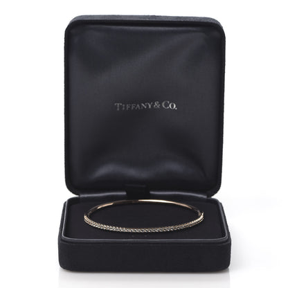 Tiffany 18K Rose Gold Diamond Metro Hinged Bangle Bracelet 6 of 6