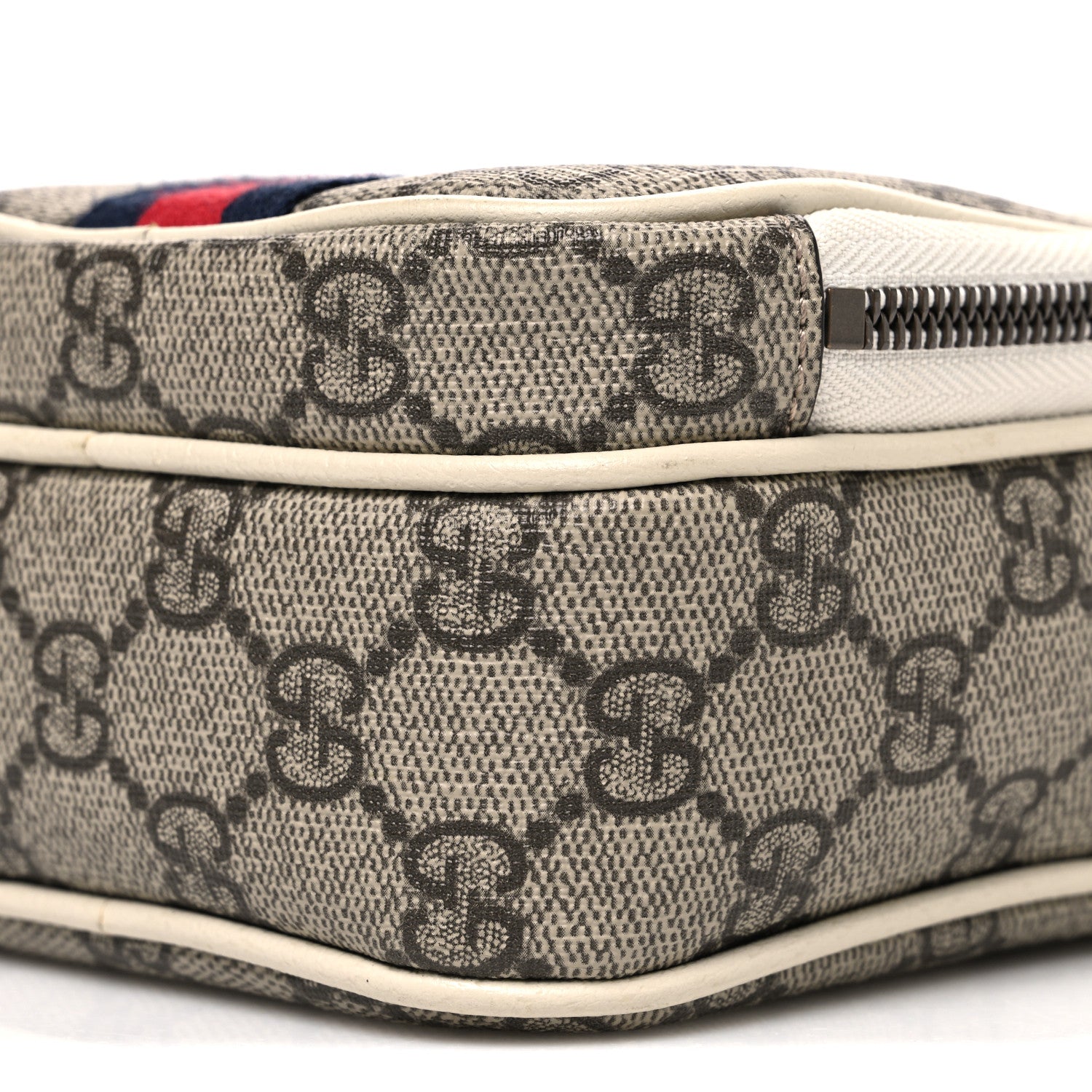 Gucci GG Supreme Monogram Web Mini Ophidia Double Zip Messenger Bag Beige Ebony Mystic White 10 of 10