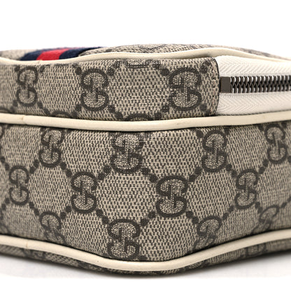 Gucci GG Supreme Monogram Web Mini Ophidia Double Zip Messenger Bag Beige Ebony Mystic White 10 of 10