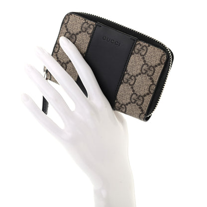 Gucci GG Supreme Monogram Zip Around Card Case Black 2 of 6