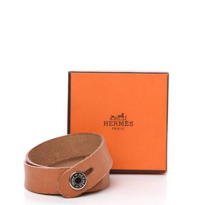 Hermes Cowhide Hector Double Tour Bracelet L Natural 5 of 5