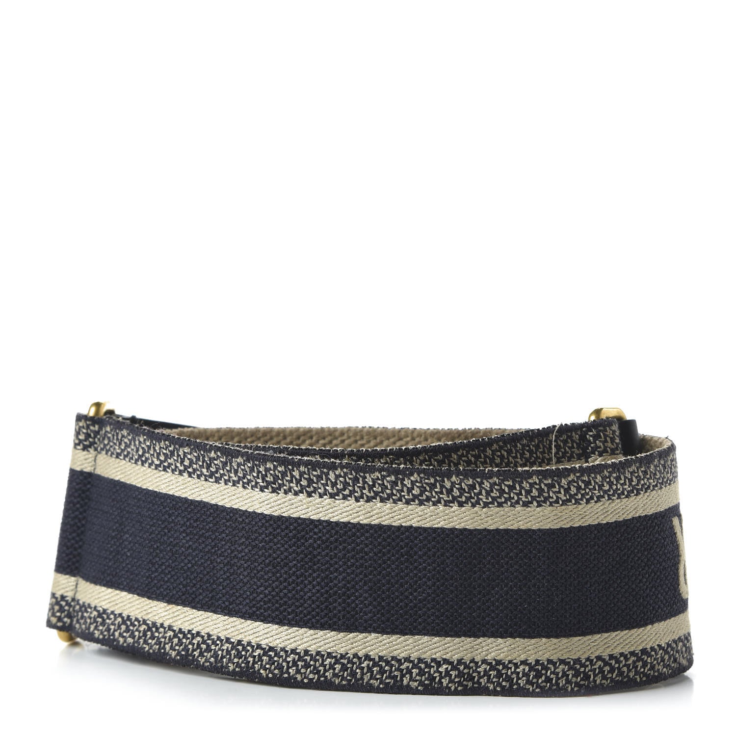 Christian Dior Canvas Embroidered Shoulder Strap Blue 2 of 5