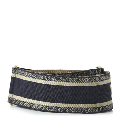 Christian Dior Canvas Embroidered Shoulder Strap Blue 2 of 5