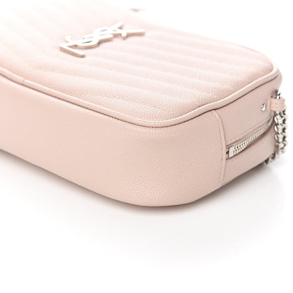 Saint Laurent Grain De Poudre Matelasse Monogram Mini Lou Camera Bag Marble Pink 8 of 9