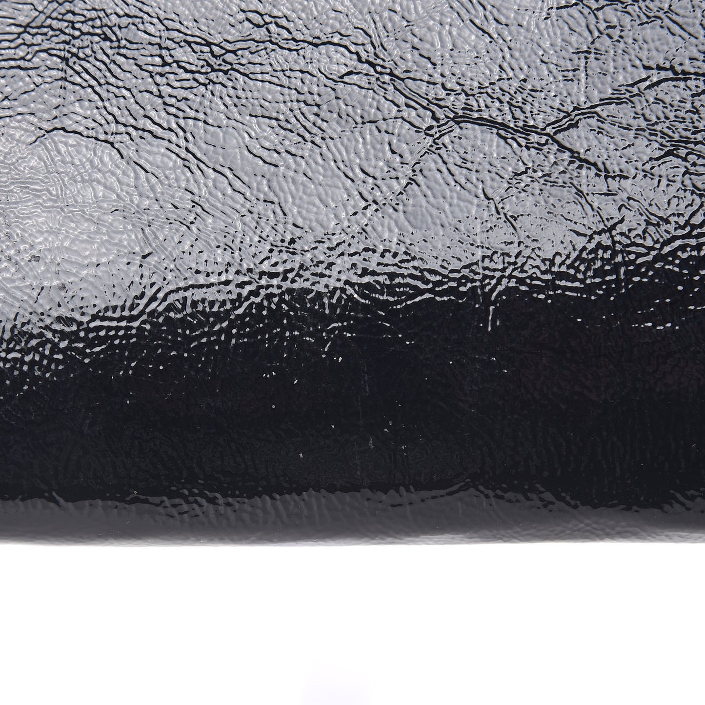 Textured Patent Calfskin Large Belle De Jour Clutch Deep Marine