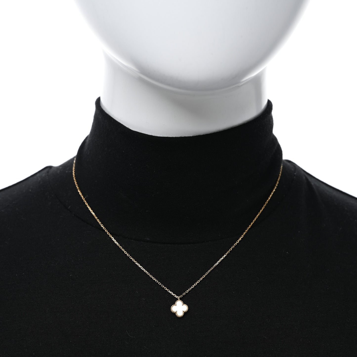 18K Yellow Gold Mother of Pearl Sweet Alhambra Pendant Necklace