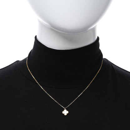 Van Cleef & Arpels 18K Yellow Gold Mother of Pearl Sweet Alhambra Pendant Necklace 2 of 5