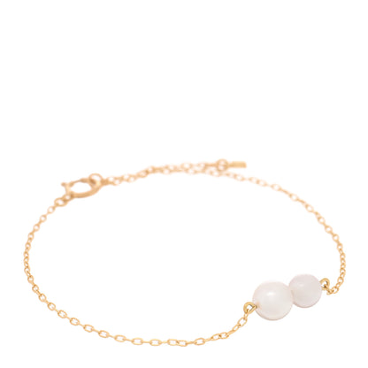 Mikimoto 18K Yellow Gold Akoya Cultured Two Pearl Station Bracelet 1 of 3