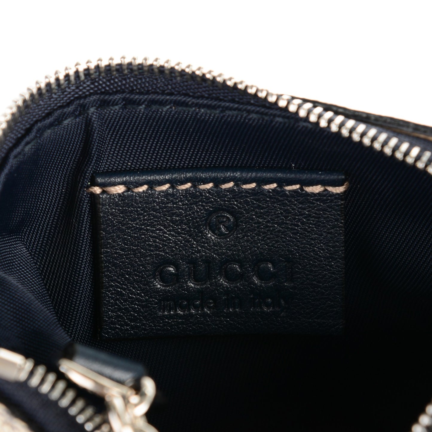 GG Supreme Monogram Key Case Beige Blue