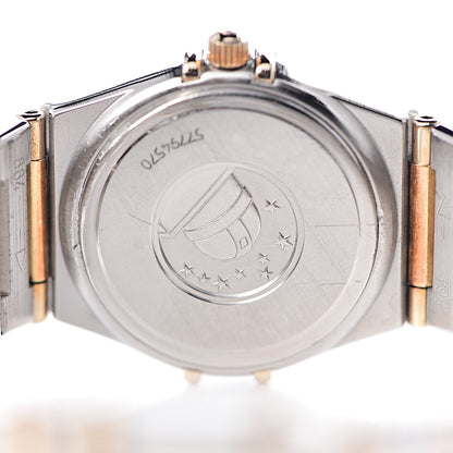 Omega Stainless Steel 18K Yellow Gold Diamond Bezel 25mm Constellation Quartz Watch White 1277.30.00 5 of 7