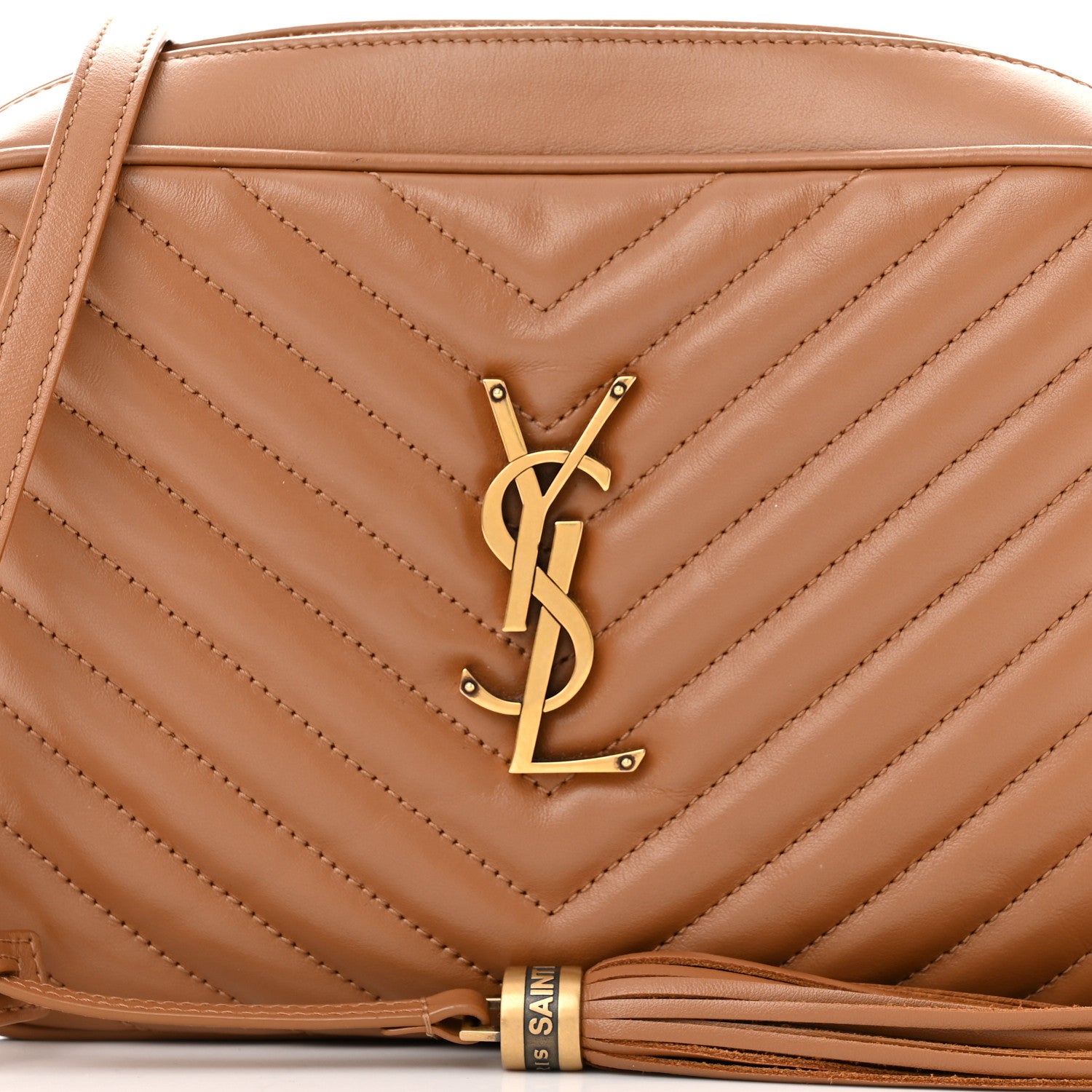 Saint Laurent Calfskin Matelasse Monogram Lou Camera Bag Cinnamon 8 of 13