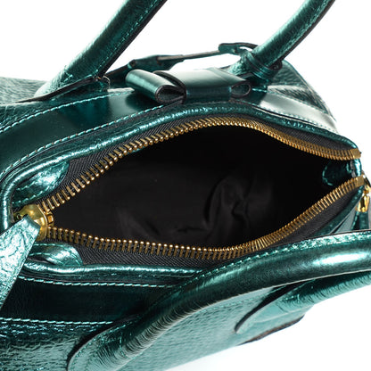 Burberry Metallic Calfskin Blaze Satchel Petrol Blue 5 of 11